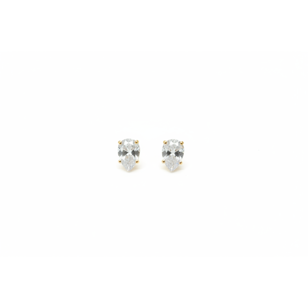 Brinco ponto de luz zirconia gota 4x6mm M